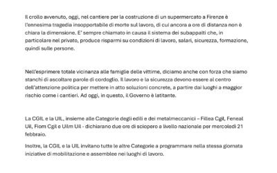 comunicato stampa CGIL nazionale UIL nazionale