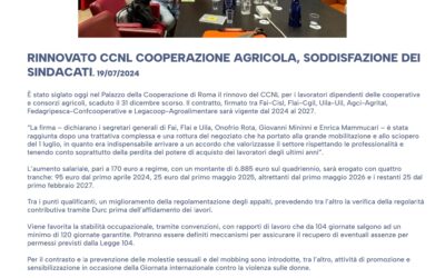 RINNOVO CCNL COOPERAZIONE AGRICOLA
